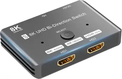 Produktbild von 2-portový prepínač HDMI 2.1 8k 60Hz 4k 120Hz obojsmerný / Ultra HD / Full HD / CEC / HDCP 1x vstup HDMI / 2x výstup HDMI
