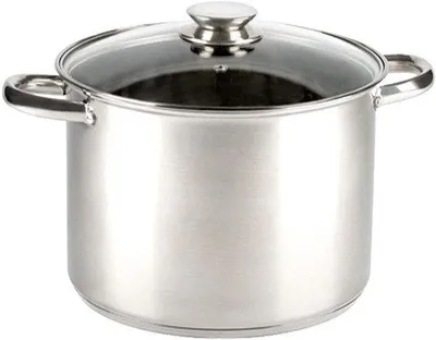 Image de Casserole à induction en acier inoxydable - 12,9 litres - compatible avec tous les types de cuisinières
