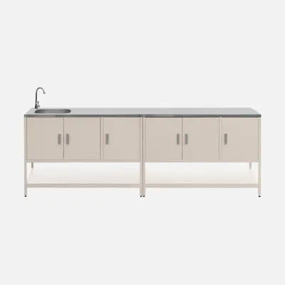 Produktbild von sweeek - Outdoor-Küche 2 Elemente aus Edelstahl - Beige