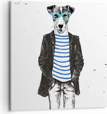 Produktbild von Bild auf Leinwand - Leinwandbild - Hund Abstraktion - 60x60cm - Wand Bild - Wanddeko - Wandbilder - Leinwanddruck - Bilder - Kunstdruck - Wanddekoration - Leinwand bilder - Wandkunst - AC60x60-3848