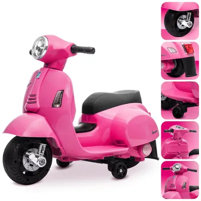 Immagine prodotto di Vespa scooter elettrico da 18m veicolo elettrico per bambini scooter rosa