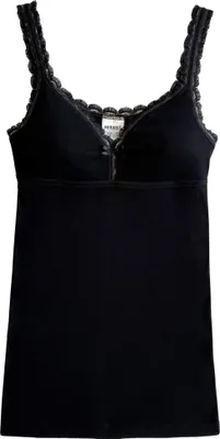 Produktbild von HERMKO 175803810 Damen BH-Hemd mit Spitze, Farbe:schwarz, Größe:56/58 (XXXL)