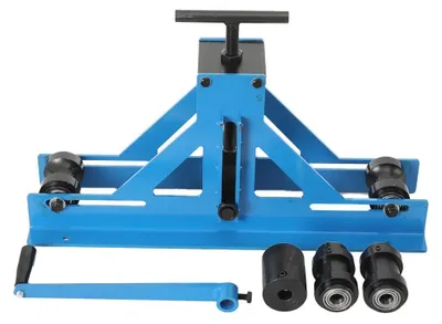 Immagine prodotto di Curvatubi manuale - Curvatubi a rulli - 4 rulli/matrici - Per tubi tondi e quadrati - Piegatura di acciaio, rame e alluminio