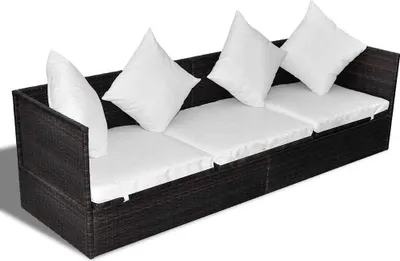 Produktbild von vidaXL Sonnenliege Braun 200 x 60 x 58 cm Poly-Rattan