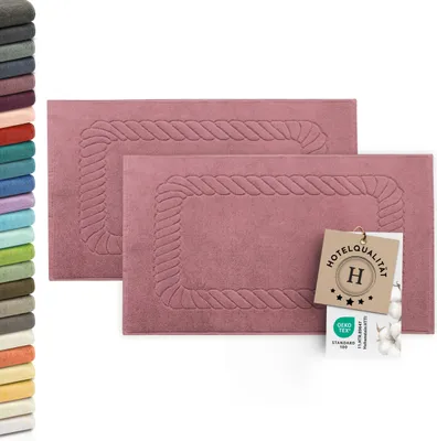 Produktbild von 2er-Set Badematten, Baumwolle, 50x70 cm, 740g/qm, altrosa (rosa)