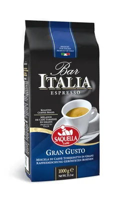 Produktbild von Saquella Bar Italia Gran Gusto – 1kg Ganze Bohne | Intensiv aromatischer italienischer Espresso
