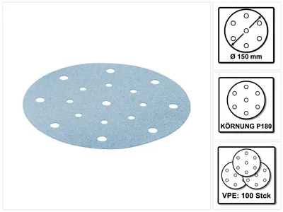 Image de Festool STF D150/16 Abrasifs Ø150 mm P180 GR / 100 Pièces ( 496981 )