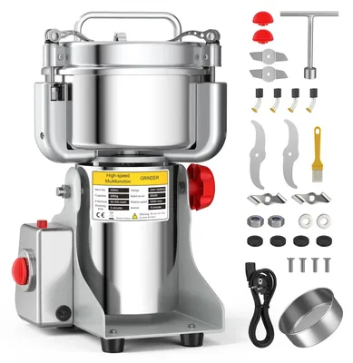 Getreidemühle 2000 g, 3600 W, 32000 U/min, Edelstahl