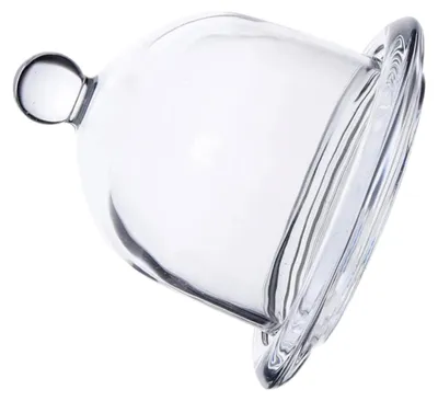 Produktbild von Kleiner Kuchentellerhalter mit Glasschale und Staubdichtem Deckel, Dessertteller aus Robustem Glas für Kuchen und Desserts