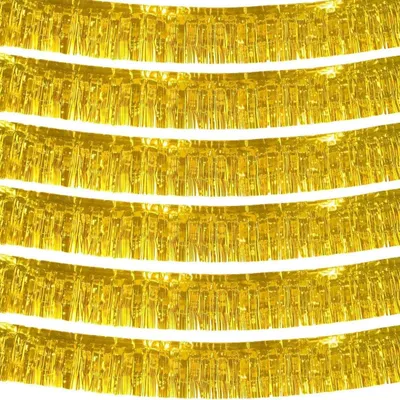 Zdjęcie produktu dla Zestaw 6 sztuk złotych, metalicznych girland dekoracyjnych, 30 cm x 3 m, do dekoracji imprez