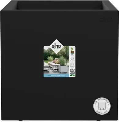 Image de Bac à Fleurs Elho Vivo Next Square 40, Ø 39 x H 38 cm, Intérieur/Extérieur, 100% Recyclé, Noir