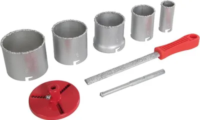 Produktbild von Lochsägen 33-53-67-73-83mm mit Wolframschleifkörnern Set 8-tlg.