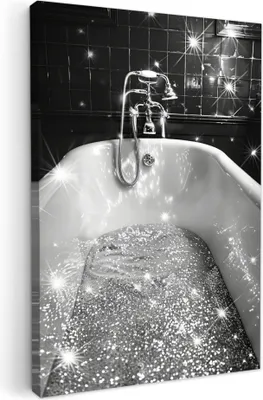 Produktbild von Wanddeko 20x30 cm - BadezimmerGlitzer-Badewanne, Leinwand Bilder, Wandbilder, Gemälde