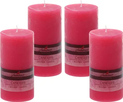 Produktbild von 4er Set Adventskranzkerzen "Raureif" Fuchsia 150/78 mm