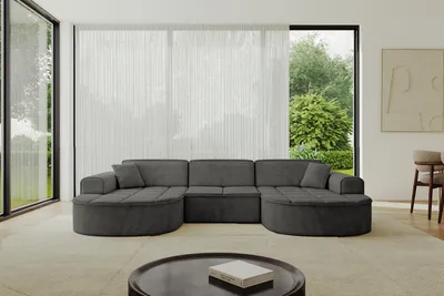 Produktbild von ALTDECOR Ecksofa in U- Form  TARO-U1 - 303x171x79,5 cm  Dunkelgrau - Corner Sofa Bett Eckcouch Couch L-Form Wohnlandschaft  Cauchsofa