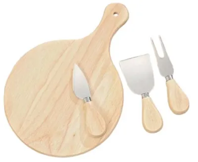 Produktbild von Schneidebrett Käsemesser 4 teilig natur