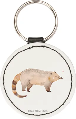 Produktbild von Mr. & Mrs. Panda Anhänger Nasenbaer - Weiß - Geschenk, Rüsselbär, schlüsselring, Gute Laune, Bär, schlüssel, Nasenbären, Schlüsselanhänger edel, Taschenanhänger, Nasenbär