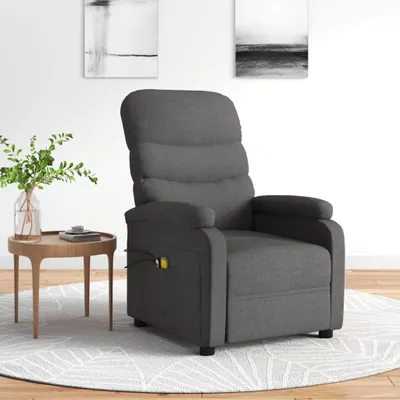 Image de The Living Store Fauteuil de massage électrique Tissu gris foncé