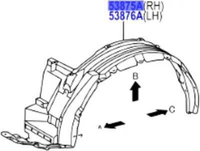Image de TOYOTA Hilux Passage de roue avant droit 53805-YP060 OE