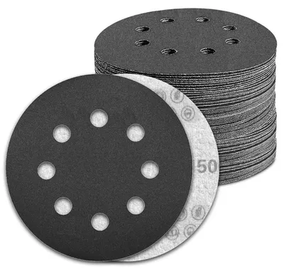 Produktbild von Nassschleifpapier 100 Stück 125mm Klett 8 Loch Körnung 1500 Siliziumkarbid für Exzenterschleifer