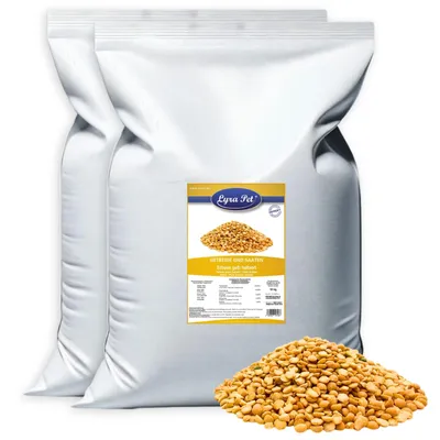 Productafbeelding van 20 kg Lyra Pet® gele erwten, gehalveerd