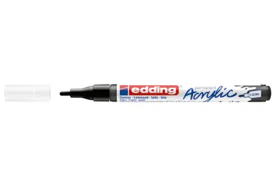 Produktbild von Edding 5300 Acrylmarker Fein, Schwarz, Schwarz, Fein, 1 mm, 2 mm, Tinte auf Wasserbasis