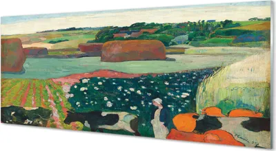 Produktbild von Glasbilder 125x50 Wandkunst Kunst gemalt ländliche Ansicht