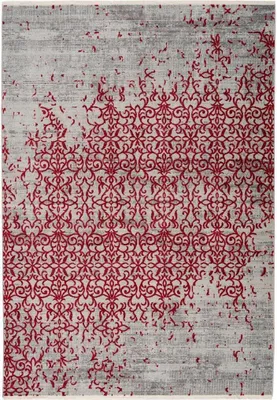 Produktbild von Qiyano Teppich Kurzflor für Wohnzimmer mit Fransen geometrisch weich Rot, 200 x 290 cm