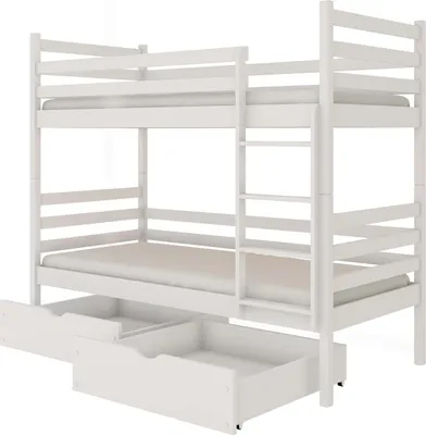 Produktbild von FURNLUX Bunk Bed Nemo Weiss 90x200cm / Hauptfarbe: Weiß / Abmessungen: 96 x 208 x 161 cm