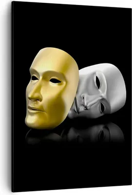 Produktbild von Bild auf Leinwand - Leinwandbild - Einteilig - Maske Theater Bühne Schauspieler - 50x70cm - Wand Bild - Wandbilder - Leinwanddruck - Wanddekoration - Leinwand bilder - Wandbild - PA50x70-2432
