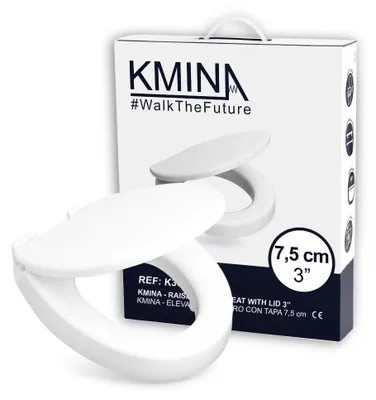 Produktbild von KMINA Toilettensitzerhöhung 7,5 cm mit Softclose Deckel, Duroplast, Weiß