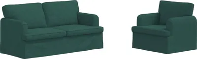 Produktbild von vidaXL Sofa Set 2 stk. Dunkelgrün Stoff
