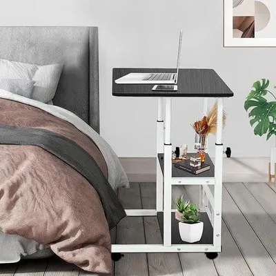 Productafbeelding van Famanu Laptoptafel met wielen - Zwart, 40 x 80 cm