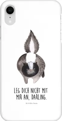 Produktbild von Mr. & Mrs. Panda Iphone XR Handyhülle Stinktier Angriff - Weiß - Geschenk, Drohung, wütend, Raubtier, Handy Case, Premium Kunststoff, Skunk, Wildtier