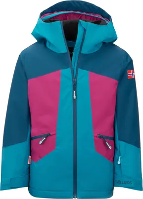 Produktbild von TROLLKIDS Girls Rauland wasserdichte Mädchen Skijacke mit Kapuze blau 140