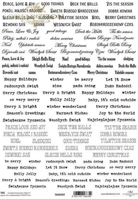Immagine prodotto di ITD COLLECTION 21x29cm A4 monofacciale Carta da regalo per scrapbooking 250g - Scritta natalizia