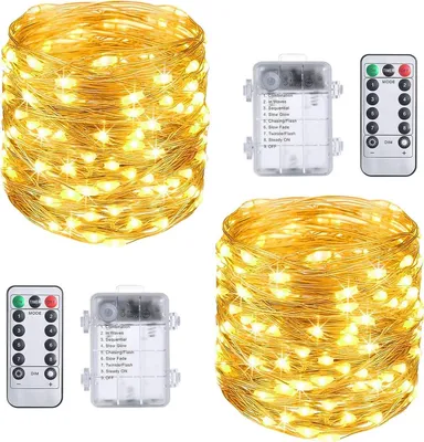 Produktbild von ALSTER HERZ® 2 Stück LED Lichterkette Batteriebetrieben 10m mit 120 LEDs, 8 Modi Lichterkette, Wasserdicht, Innen Party Hochzeit, E007