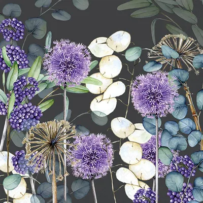 Produktbild von Servietten 33x33 cm - Lunaria grey