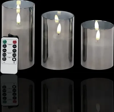 Produktbild von Idena LED-Kerzen grau
