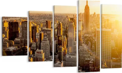 Produktbild von Bild auf Leinwand - Leinwandbild - New York Wolkenkratzer Manhattan - 100x60cm - Wand Bild - Wanddeko - Leinwanddruck - Bilder - Kunstdruck - Leinwand bilder - Wandkunst - EG100x60-2672