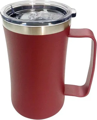 Immagine prodotto di Tazza termica grande con coperchio, 560 ml, tazza in acciaio per bevande fredde e calde (rossa)