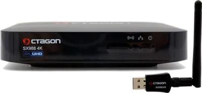 Immagine prodotto di OCTAGON SX988 4K UHD IP H.265 HEVC IPTV Smart TV Set-Top Box + 600 Mbit/s 5G WLAN Stick