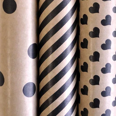 Imagen del producto de Papel de regalo kraft y , 5 rollos de 2 m x 70 cm, 70 g/m², papel reciclado para regalos