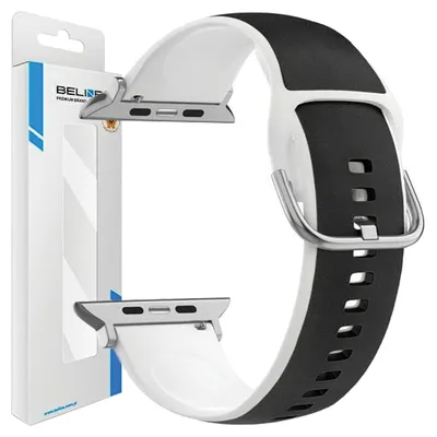 Zdjęcie produktu dla Beline Pasek Apple Watch Silico Leather 42/44/45/49Mm Czarno-Biały /Black-White Box