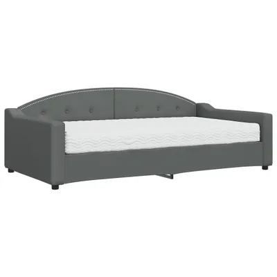Immagine prodotto di Divano Letto con Materasso Grigio Scuro 100x200 cm in Tessuto