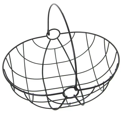 Obstschale aus Metall, schwarz, 29 x 22 x 12/24,5 cm