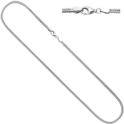 Produktbild von Fuchsschwanzkette 925 Silber 2,5 mm 45 cm Kette Halskette Silberkette Karabiner