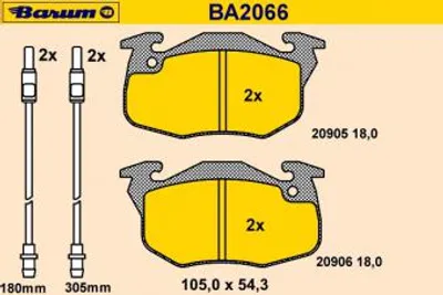 Produktbild von BARUM Bremsbelagsatz, Scheibenbremse  BA2066