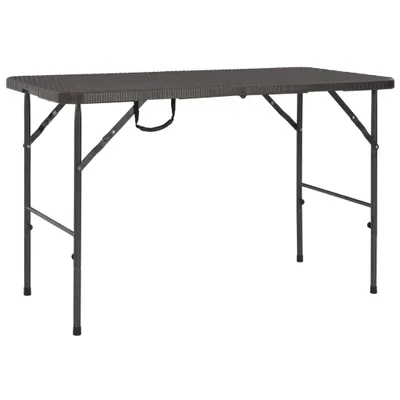 Immagine prodotto di The Living Store Tavolo da giardino pieghevole marrone 120x60x74 cm HDPE look rattan