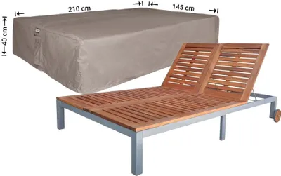 Produktbild von Raffles Covers Schutzhülle für Gartenliege 210 x 145 cm | Atmungsaktiv | Wasserdicht | UV-beständig | Doppelnähte | Elastischer Kordelzug